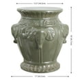 thumbnail image 3 of JONATHAN Y Anita 18" Classic Vintage Ceramic Indoor/Outdoor 4-Elephant Garden Stool, Antique Green, 3 of 5