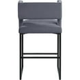 thumbnail image 4 of Maklaine Contemporary Grey Velvet Counter Stool with Black Iron Legs (Set of 4), 4 of 10