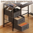 thumbnail image 5 of Ktaxon L-Shape Computer Desk with Charging Station 47 Inch Gaming Desk Concer PC Laptop Table with Drawers & Storage Shelves Workstation, Black, 5 of 12