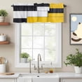 thumbnail image 2 of Yellow Black Geometric Valance Curtain Abstract Patchwork Window Valances Rod Pocket Short Curtains Window Treatments for Kitchen Bedroom Bathroom Laundry 42" x 12", 2 of 9