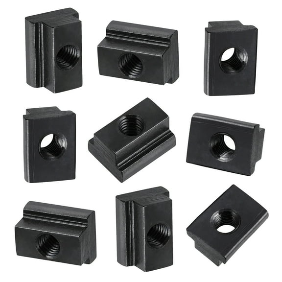 Soimiss 10Pcs Black Carbon Steel T Slot Nuts M8 Nut for Truck Bed Rails
