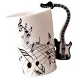 thumbnail image 3 of Taza De Cerámica De La Música De La Taza De Café Del Regalo De La Taza De Las Notas Musicales De La Novedad Para Los Amigos Guitarra Negra 1 Macarena Taza de cerámica, 3 of 8