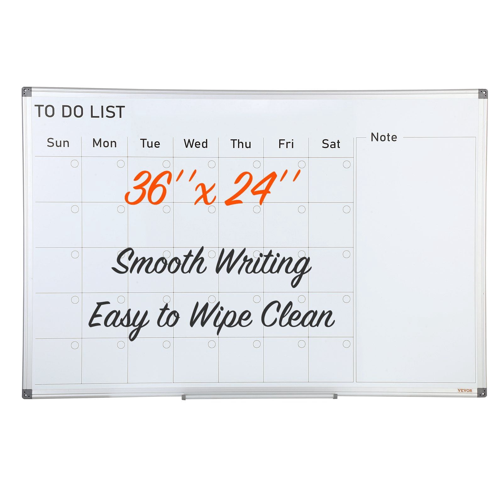 Magnetic Dry Erase Calendar Whiteboard, 36x24 Inches Monthly Planner Wall Board with Markers & Tray - for Office, Home, School