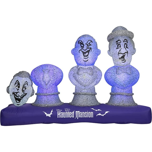 Gemmy Airblown Inflatable Haunted Mansion Scene with Music and Synchronized Light Show, 5.5 ft Tall