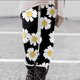 thumbnail image 3 of Gibobby Leggings Afelpados Mujer Leggings ajustados cintura con estampado margaritas y girasoles para mujer Otoño Invierno（Negro， XXL), 3 of 4