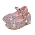 thumbnail image 1 of Crystal Slippers Cinderella Party Wedding Sequined Princess Leather Shoes, 1 of 3