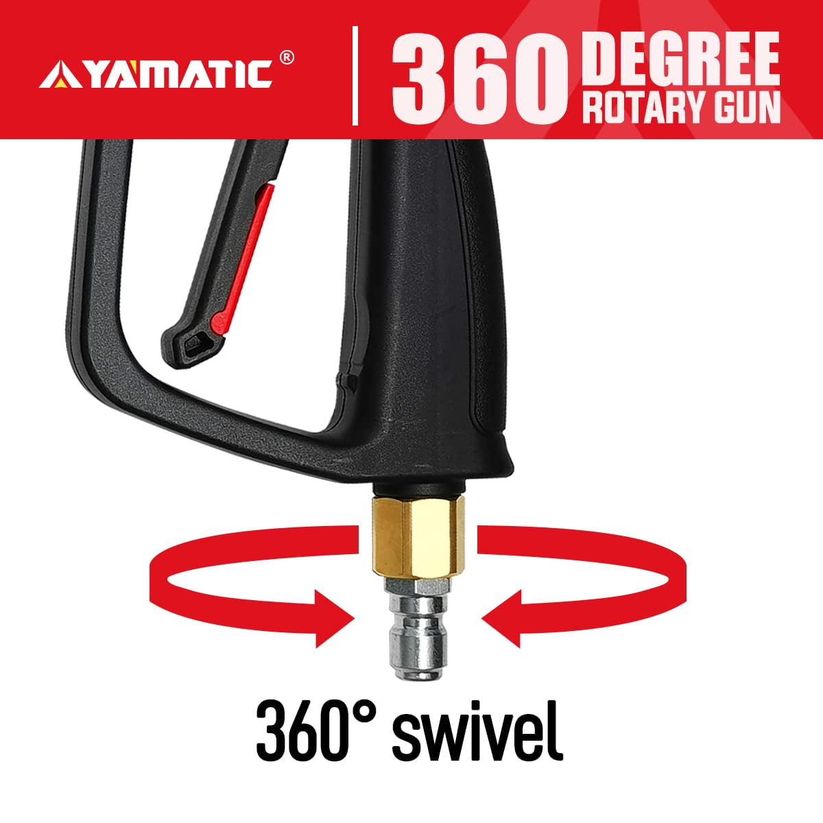 Pressure Washer Gun 3/8" Swivel Quick Connector & M22-14mm Fitting,High Pressure Spray Nozzle,Stainless Steel Pressure Washer Wand,40 Inch MAX 4500 PSI