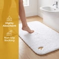 thumbnail image 3 of REGALWOVEN High-End Bathroom Rug - Ultra Plush Absorbent Microfiber Bath Mat, Non-Slip Machine Washable Shag Shower Rug White Banana Pattern 32" x 20", 3 of 5