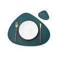 thumbnail image 2 of PU Placemat Table Mats Heat Insulation Leather Place Mats Set Wipeable Cup Mat Tableware Pad Indoor Dining Restaurant Red, 2 of 9