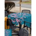 thumbnail image 5 of Outdoor Tablecloth with Umbrella Hole for Patio/Picnic/Party/Camping, Spring Floral Waterproof Table Cloth Square Cover Washable, Watercolor Pink Cherry Blossom Branches Blue (54"x 54"), 5 of 8