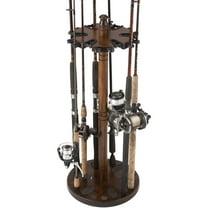 Rush Creek Creations 24 Fishing Rod Round Wood Storage Rack