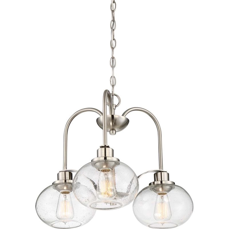 Quoizel Trilogy 3 Light Dinette Chandelier In Brushed Nickel