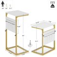 thumbnail image 2 of C Shaped Side Table with Adjustable Height - Rustic Golden Finish, 2 of 9