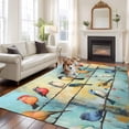 thumbnail image 3 of Colorful Birds Large Area Rugs for Bedroom Living Room, Soft Non Slip Carpet Bedside Rug, Modern Oil Painting Art Spring Rectangular Floor Cover Kitchen Accent Rug 8'x10' for Dining Room/Office, 3 of 9