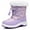 H0620-Purple, variant on Blikcon Kids Boys Girls Snow Boots Water-resistant Winter Boots with Faux Fur – Warm Winter Boots with Side Zipper & Non-Slip Sole (Toddler/Little Kid)