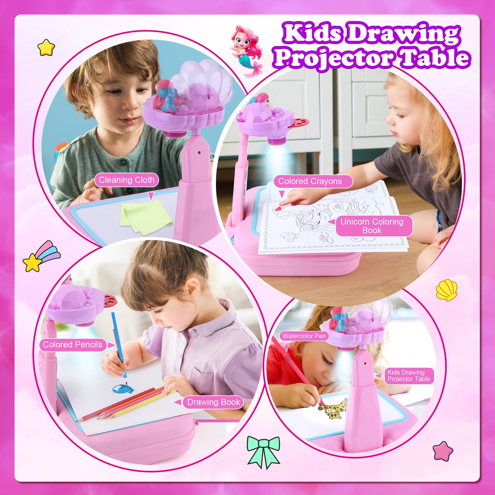 Drawing Projector Arts and Crafts Kit for Kids 3+