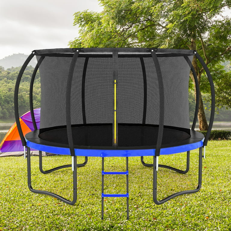 strategi Handel Mursten 12FT Trampoline with Enclosure, Recreational Trampolines with Ladder,  Outdoor Trampoline with Inner Safety Enclosure Net, Ladder, PVC Spring  Cover Padding, for Boys Girls Teens Adults, Blue - Walmart.com