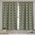 thumbnail image 2 of Ambesonne Geometric Valance & Curtain, Wavy Vertical Tiles, 55"x45", Charcoal Grey Yellow, 2 of 6