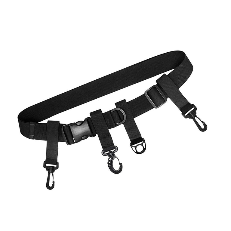 Fishing Adjustable Wader Belt for Fly Fishing Accessories with Swivel Hooks, D Rings Black Color Easily Install Nylon Webbing Material, Girl's