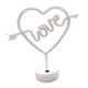 thumbnail image 1 of Luz de con forma de lazo de corazón, adorno romántico decorativo con Base de soporte, letrero de para fiesta, decoración de escritorio para Amarillo, 1 of 8