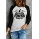 thumbnail image 1 of ABPHQTO Top negro HEY PUMPKIN con estampado gráfico de leopardo y bloques de color para mujer, 1 of 5