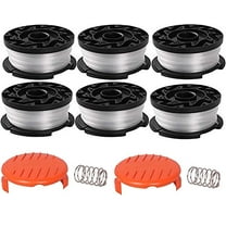 Trimmer Spool Line Replacement for Black and Decker 30ft 0.065" Refills Line Auto Feed Single Weed Eater(6 Spools, 2 Caps, 2 Springs)
