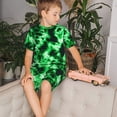thumbnail image 4 of Fotbe Green Tie Dye Pijama Estampada de 2 Piezas para Niños – Ropa de Dormir de Manga Corta Cómoda para Niños y Niñas, Camiseta y Shorts de Algodón-4X-Large, 4 of 6