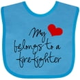 thumbnail image 3 of Inktastic My Heart Belongs Firefighter Girls Baby Bib, 3 of 4