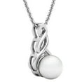 thumbnail image 2 of Dazzlingrock Collection Round 7mm Cultured Freshwater Pearl Pendant with 18 Inch Silver Chain for Women in 18K White Gold (Color White, Clarity Clean), 2 of 6