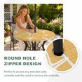 thumbnail image 4 of Round Outdoor Tablecloth with Umbrella Hole and Zipper, Yellow Starfish Coastal Tablecloth with Elastic Waterproof, Summer Beach Nautical Sea Ocean Patio Table Covers for 45" - 54" Pool Tables, 4 of 9