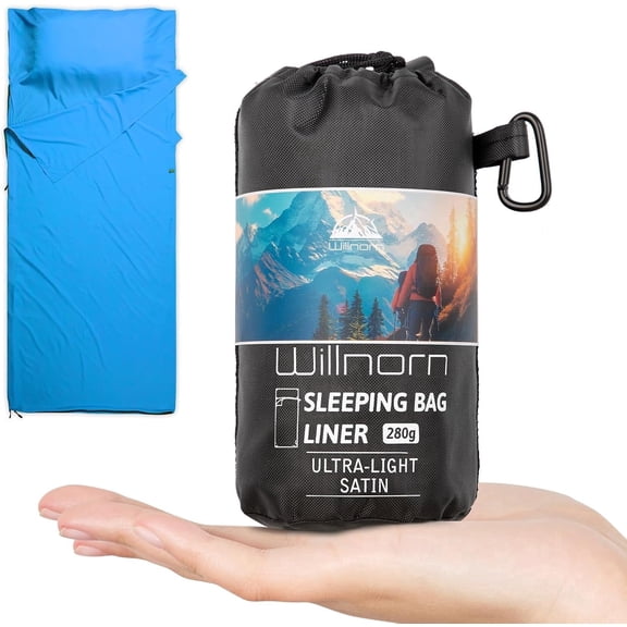 WILLNORN Ultralight Warm Sleeping Bag Liner,Blue