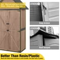 thumbnail image 7 of Aivituvin Shed Outdoor Storage Cabinet with All-Around Strong Metal Frame Wooden Tool House with Adjustable Shelfs and Floor, Waterproof Roof, Dark Brown, 7 of 7