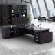 thumbnail image 4 of Minimalist Modern Office Desk Standing L Shaped Supplies Corner Computer Desks Bookshelf Drawers Escritorio Modern Furniture My Lux Decor Round, 4 of 30