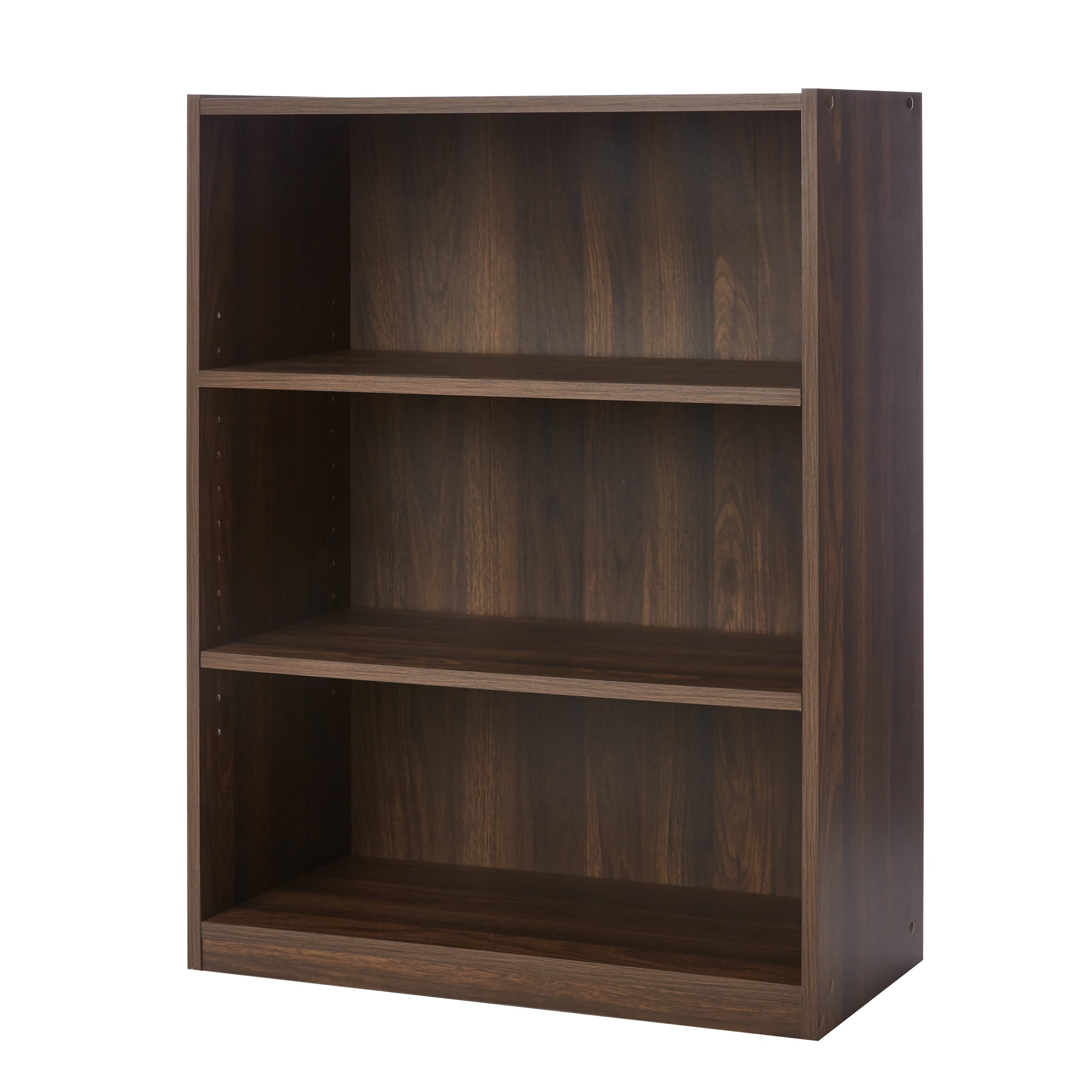 Wide Bookshelf Storage Wood Furniture 3-Shelf Bookcase 1 Fixed Shelf 2 Adjustable Shelves Bookcase Natural Oak, 3-Shelf / 2 Set Mainstay. 