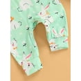 thumbnail image 7 of Genuiskids Infant Baby Boys Girls Easter Outfit Bunny Print Jumpsuit Short Sleeve Romper One Piece Pajamas Cartoon Rabbit Clothes, 7 of 7