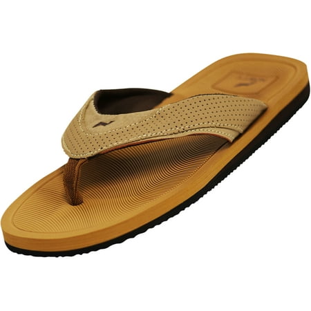 

NORTY Mens Arch Support Thong Sandals Adult Male Comfort Flip Flops Tan