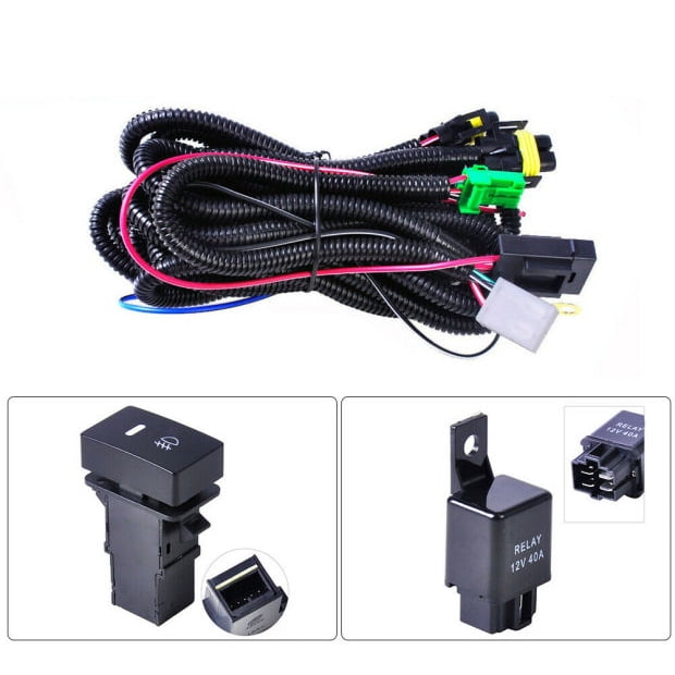 H11 Fog Light Wiring Harness Sockets Wire LED indicators Switch Compatible with Toyota/Ford/Honda/Nissan/Acura/Subaru/Honda 
