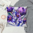 thumbnail image 2 of Chilfamy Purple Flowers Square Pillow Covers for Couch Sofa Indoor Outdoor - High-Quality 1PC 24x24in, 2 of 5