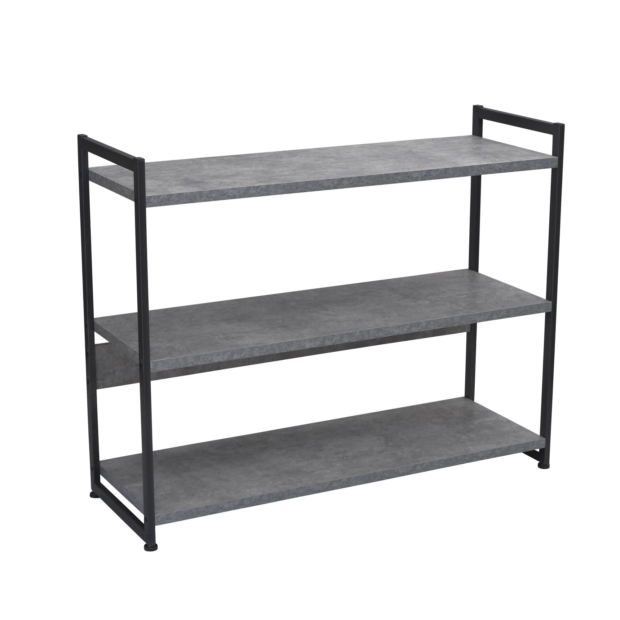 Household Essentials 3-Tier Wide Storage Shelf, Faux Gray Slate