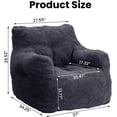 thumbnail image 3 of LinkRomat Bean Bag Chair, Bean Bag Sofa with Tufted Soft Stuffed Filling, Fluffy and Lazy Sofa with Premium Memory Foam Filler for Living Room, Bedroom, Dorm,Blue, 3 of 8