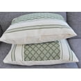 thumbnail image 3 of Cotton Woven Designer Throw Pillow Cover, Olive Green & Off White, 18 x 18 inches | Square Cushion Covers with Geometric Design Set of 2, 3 of 5