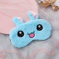 thumbnail image 1 of Paquete de 2 máscaras de noche de felpa divertidas con diseño de animales de conejo para dormir, de viaje, con banda elástica, para niños, mujeres y niñas, 1 of 5