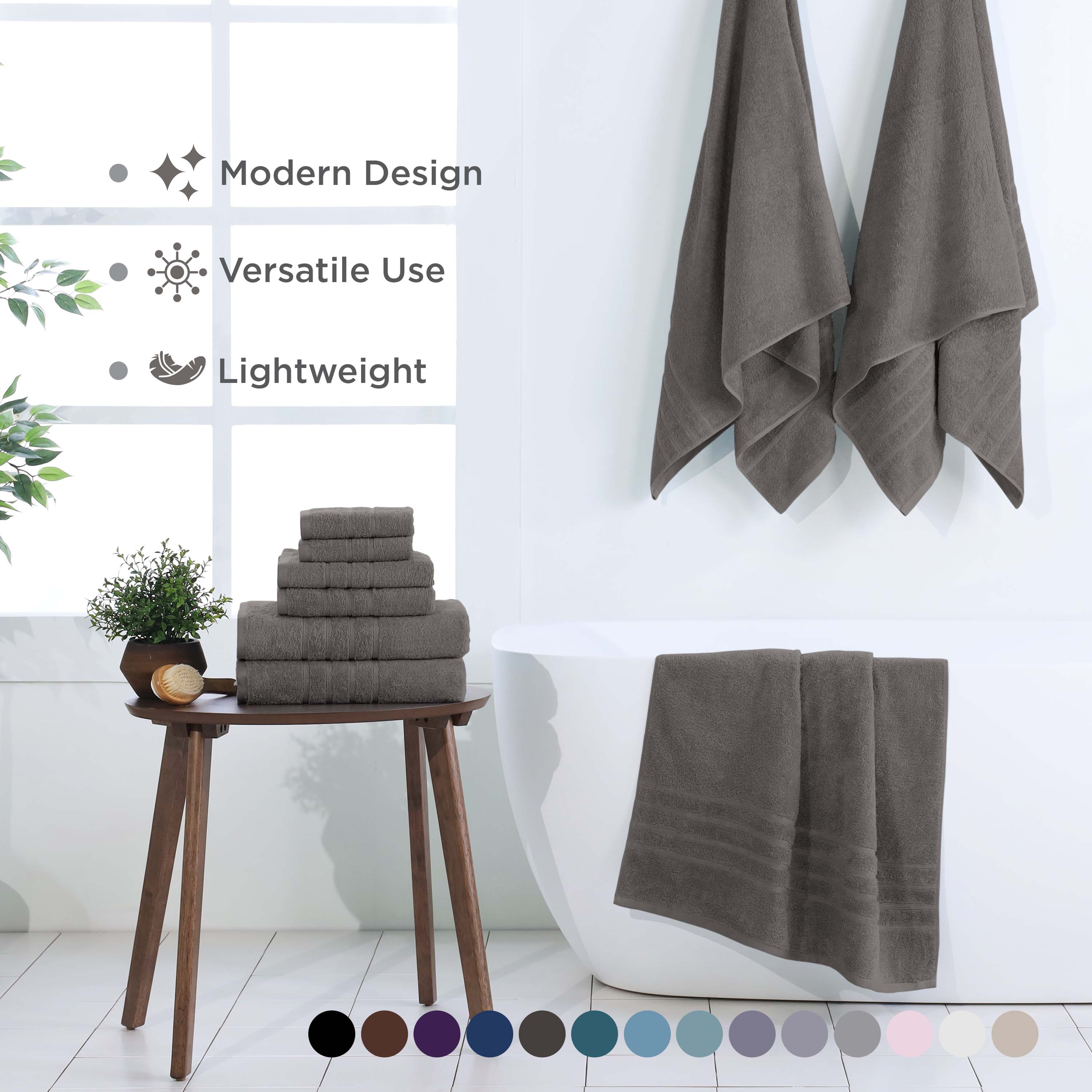 Martex 6-Piece Towel Set | 100% Cotton Soft & Absorbent Bath Towels | Eiffel Tower