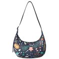 thumbnail image 1 of Boho Floral Print Crescent Crossbody Bag Adjustable Strap Compact Nylon Dumpling Purse Suitable for Spring Summer and Autumn Outings, 1 of 5