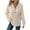 Beige, variant on Hoodies for Women Ribbed Knit Long Sleeve Tops Fall Loose Casual Button Down V NeckDrawstring Hooded Pullover Sweatshirts