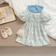 thumbnail image 5 of Vestido Floral de algodón de verano para niñas, trajes de hermanas, vestidos de princesa de línea A encantadores para niños, mono bonito para bebé, ropa para chico, 5 of 6