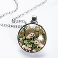 thumbnail image 2 of Hedgehog Glass Design Circular Pendant Necklace - Elegant Womens Necklaces, 2 of 5