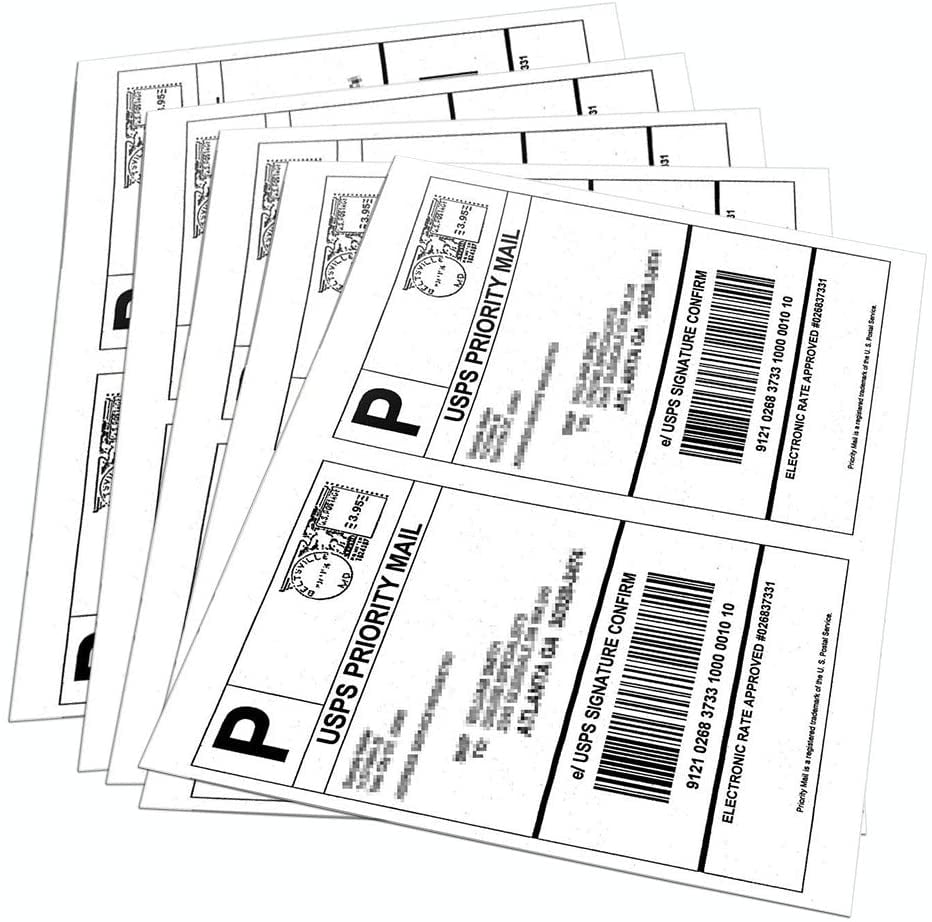 Labels 8.5x5.5-1000 Shipping Labels Half-Sheet Self-Adhesive USPS UPS FedEx 