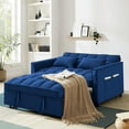 thumbnail image 2 of Lunale 4-in-1 Convertible Futon Sofa Bed, Pull Out Couch Beds Loveseat Sleeper, Blue Velvet, 2 of 12