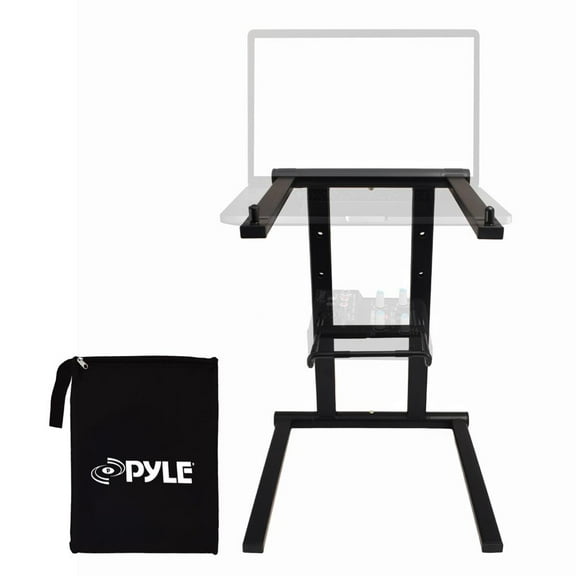 Pyle Universal Portable Foldable Professional DJ Laptop Stand w/ Accessory Tray